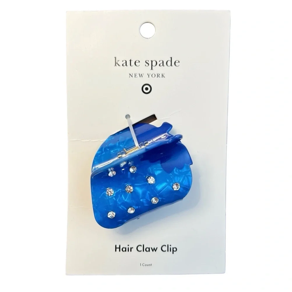 NWT Kate Spade x Target Blue Strawberry Rhinestone Hair Claw Clip